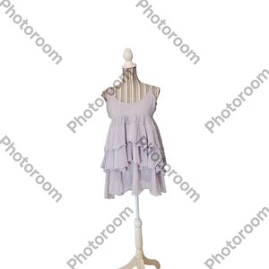 Free Poeple Intimately Runaway Rockstar Lavender Ruffle Tiered Mini Dress SizeM